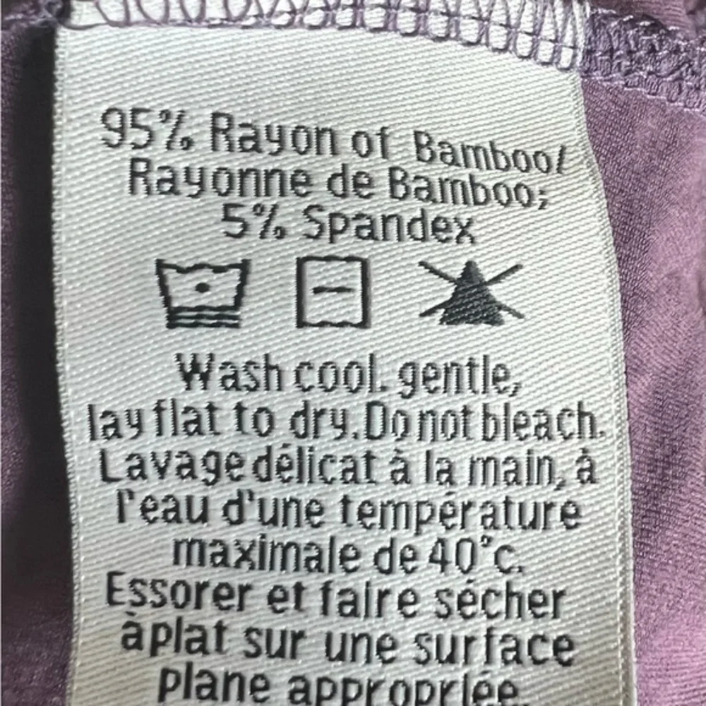 Lux Sleepwear Purple Bamboo Long Sleep Top L - Picture 4 of 4